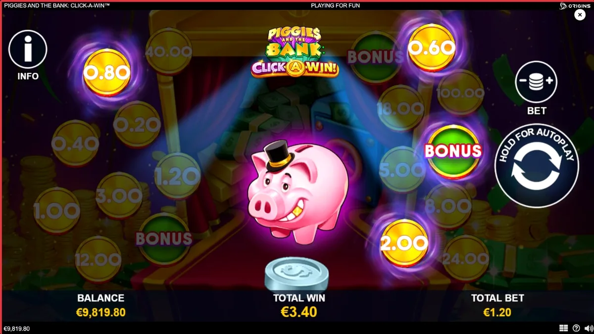 Piggies and the Bank: Click-A-Win slot dengan tema babi kaya dan brankas