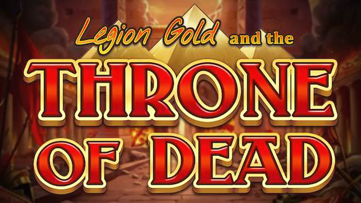Tampilan visual dari slot Legion Gold and the Throne of Dead dengan latar belakang kuil kuno.